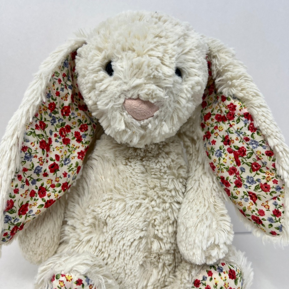 Jellycat Blossom Cream Bunny Cream Floral Ears Footpads JCINC1866 Plush Toy - Picture 2 of 16